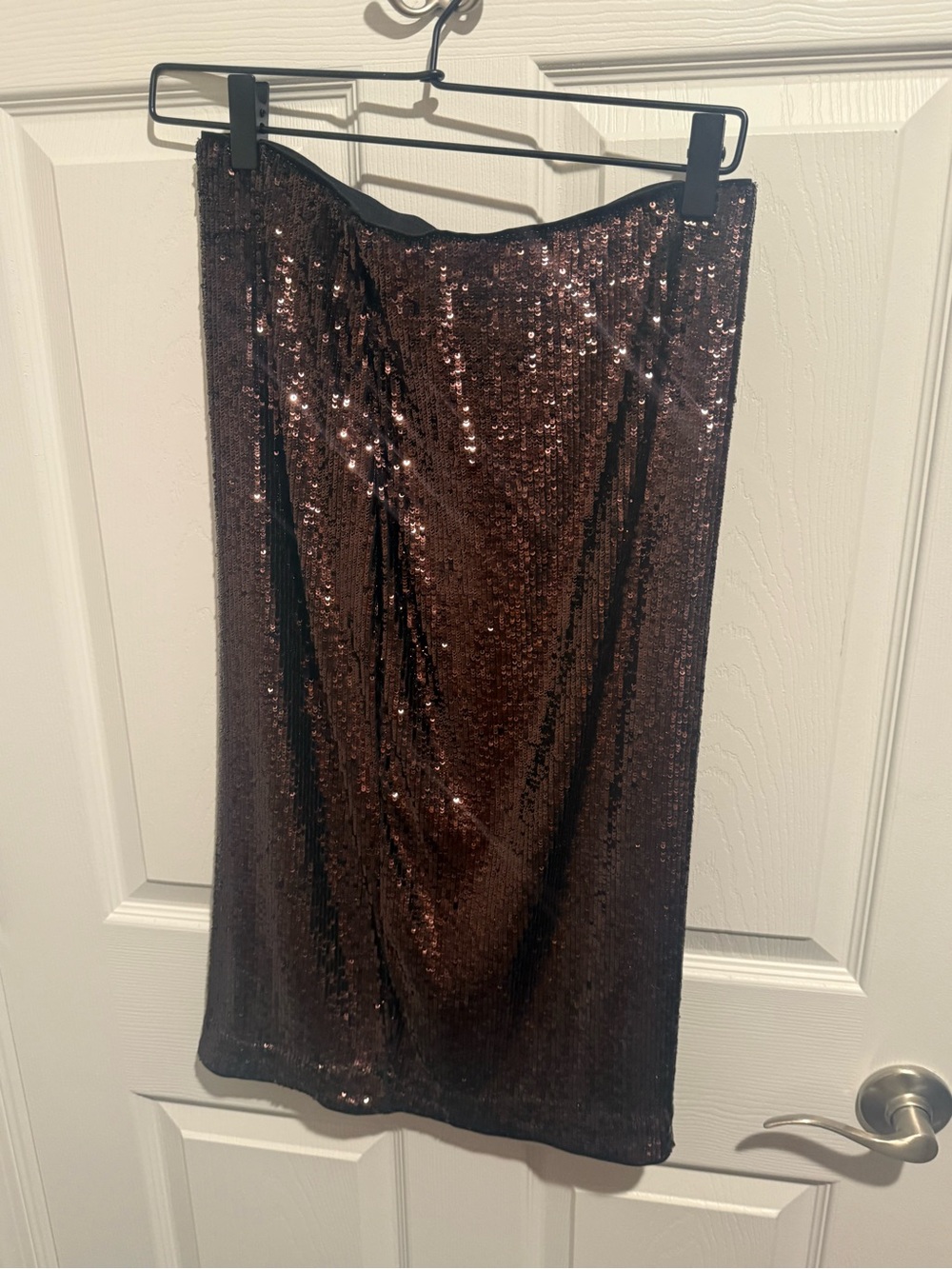 Express Brown Sequin Midi Skirt